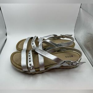 Ecco Dagmar silver strappy women’s sandals size EU 38